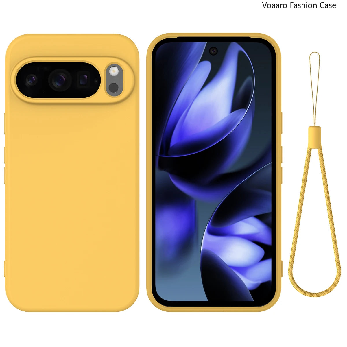 Soft Liquid Silicone Protective Funda for Google Pixel 10 Pro XL Case for Google Pixel 10 Pro Case Shockproof Cover with Strap