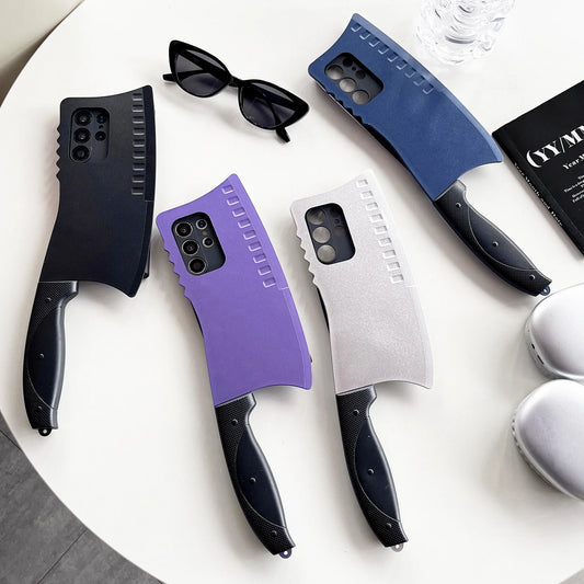 3D Simulation Kitchen Knife Cook Chopper Funny Phone Case for Samsung Galaxy S21 S22 S23 S24 Plus S25 Ultra Shockproof Cover