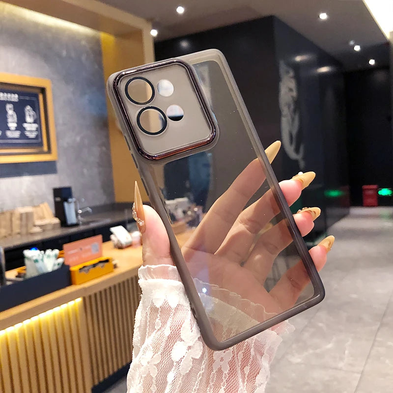 Fashion Transparent MOTO Edge 50 Neo Case for Motorola Edge 50 Fusion 40 G35 G24 Lens Film Protection Soft Silicone Clear Cover