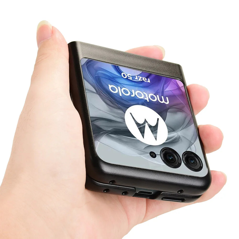 PU Leather Texture Case for Motorola Razr 60 50 Ultra Moto Razr 40 Plus 2024 2023 Cover Card Slots Lightweight Coque Fundas Capa