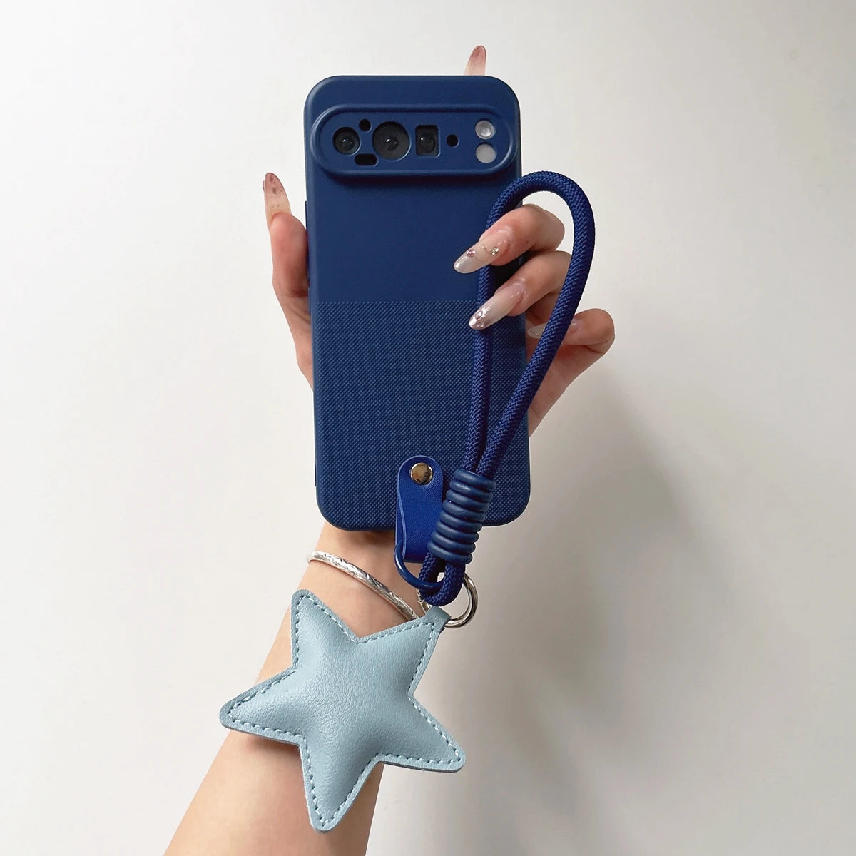 Polka Dot Silicone Star Strap Lanyard Phone Case For Google Pixel 10 6 7 8 9 10 Pro 10A 9A 8A 7A 6A Pixel 9 Pro XL 5G Soft Cover
