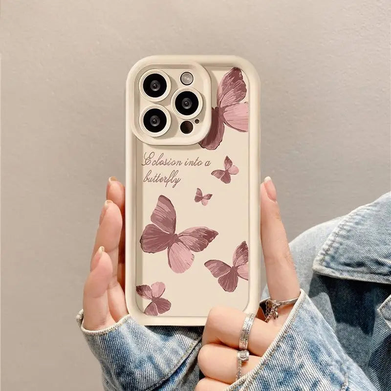 Black Butterfly Case for Motorola Moto Edge 40 Neo 50 Pro 50 Fusion 5G G84 G14 G04 G32 G35 G52 G30 G60S G53 G22 E13 E14 Casing