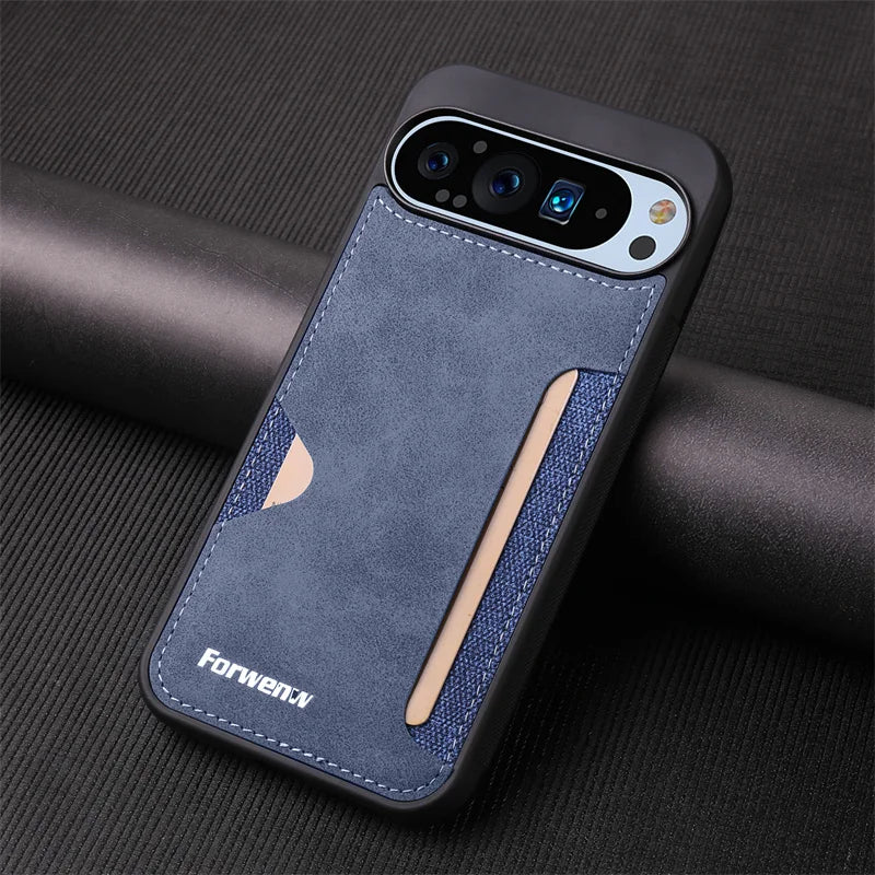 EUCAGR Luxury PU Leather Phone Case For Google Pixel 10 10 Pro XL Pixel 9A Pixel 9 Pro XL Soft Card Holder Shockproof Back Cover