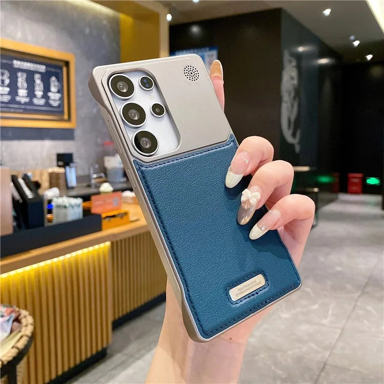 New Fragrance PU Leather Case for Samsung Galaxy S25 Ultra S24 Ultra Frameless Slim Shockproof Cover for Samsung S22 S23 Ultra