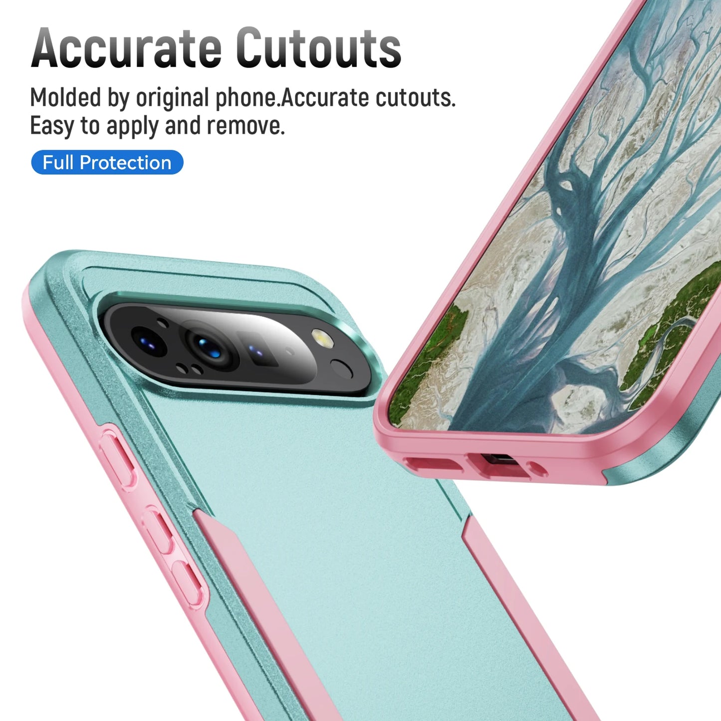 Dual Layer Double Protection Back Cover For Google Pixel 8 7 9 Pro XL Case For Google Pixel 9A 8A 7A Military Grade Matte Cases