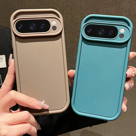 For Google Pixel 9 Pro XL 8 Pro 8A Case Shockproof Bumper Solid Color Soft TPU Silicone Phone Back Cover Coque For Pixel 9 8 Pro