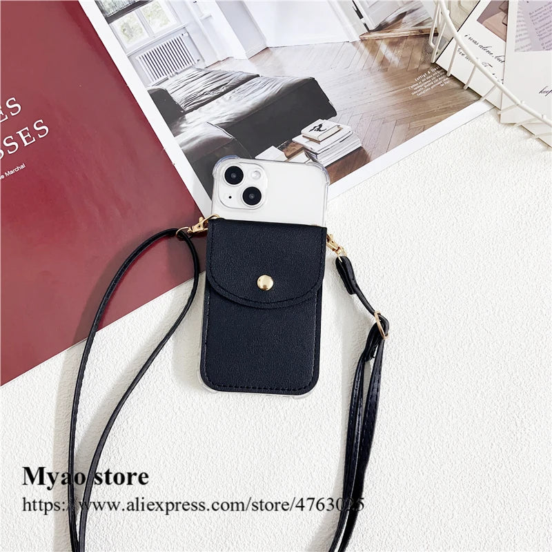 Trendy Leather Wallet Crossbody Strap Phone Case For Motorola Moto edge 40 Neo 30 Lite 50 Pro Cover Necklace Lanyard Cord Bag