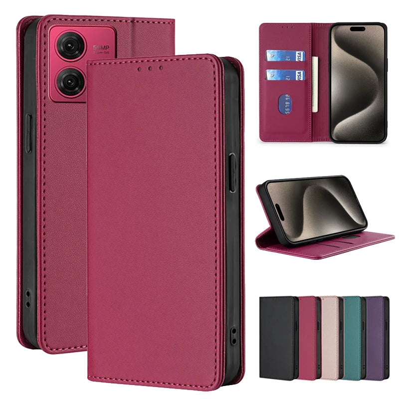 Flip Leather Bag Cases for Motorola MOTO G G200 G100 G84 G82 G73 G72 G71S G62 G60S G54 G53Y Power Play 4G 5G 2023 2022 2020 Plus