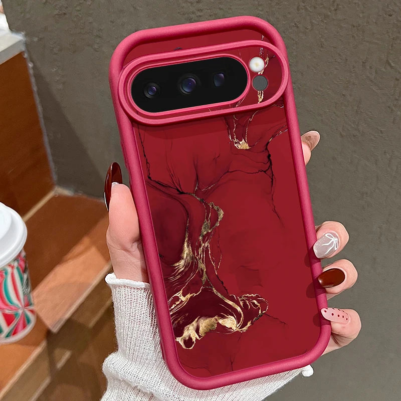 Colorful Marble Patterned Phone Case For Google Pixel 10 9 8 7 Pro Pixel 9 10 Pro XL 7A 8A 9A Shockproof Soft TPU Silicone Cover