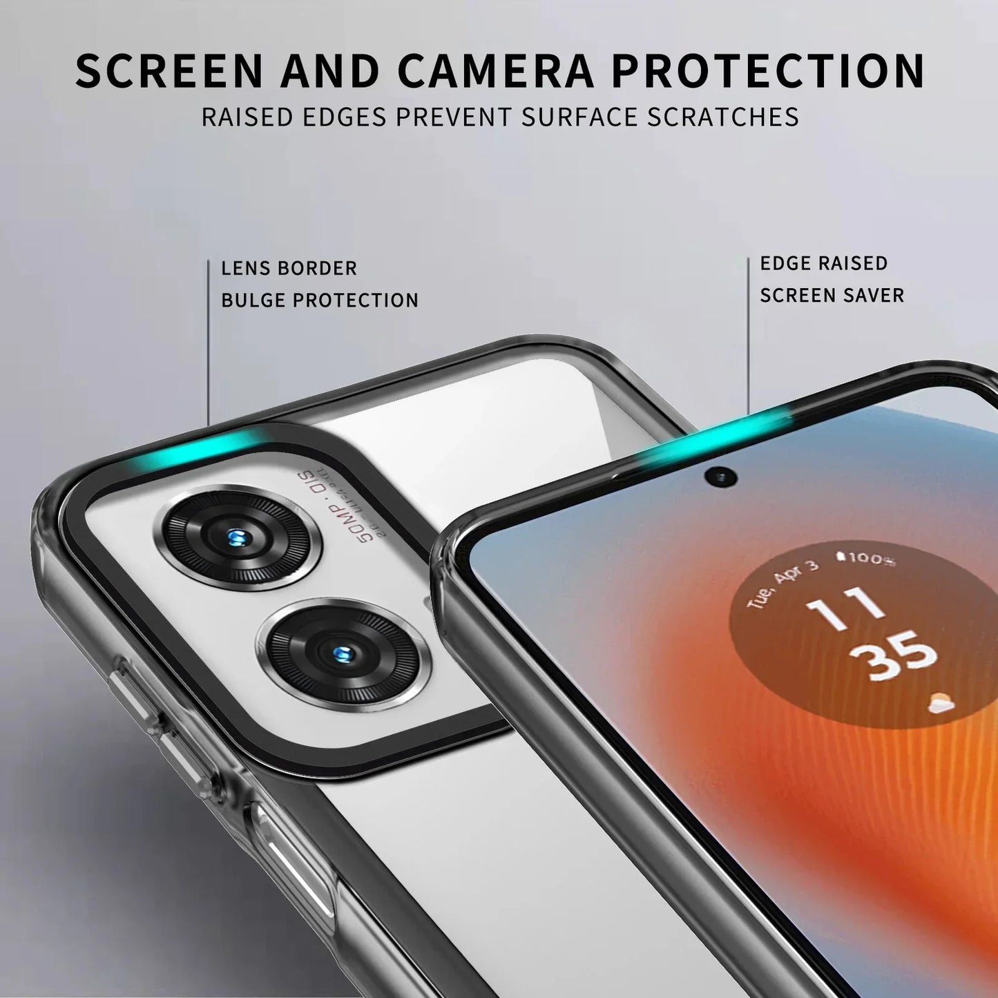 Transparent HD Acrylic Case for Moto Edge 50 Fusion Pro 40 NEO 30 G85 G84 G04S G24 Power G54 G14 G64 G82 72 62 52 34 Phone Cover