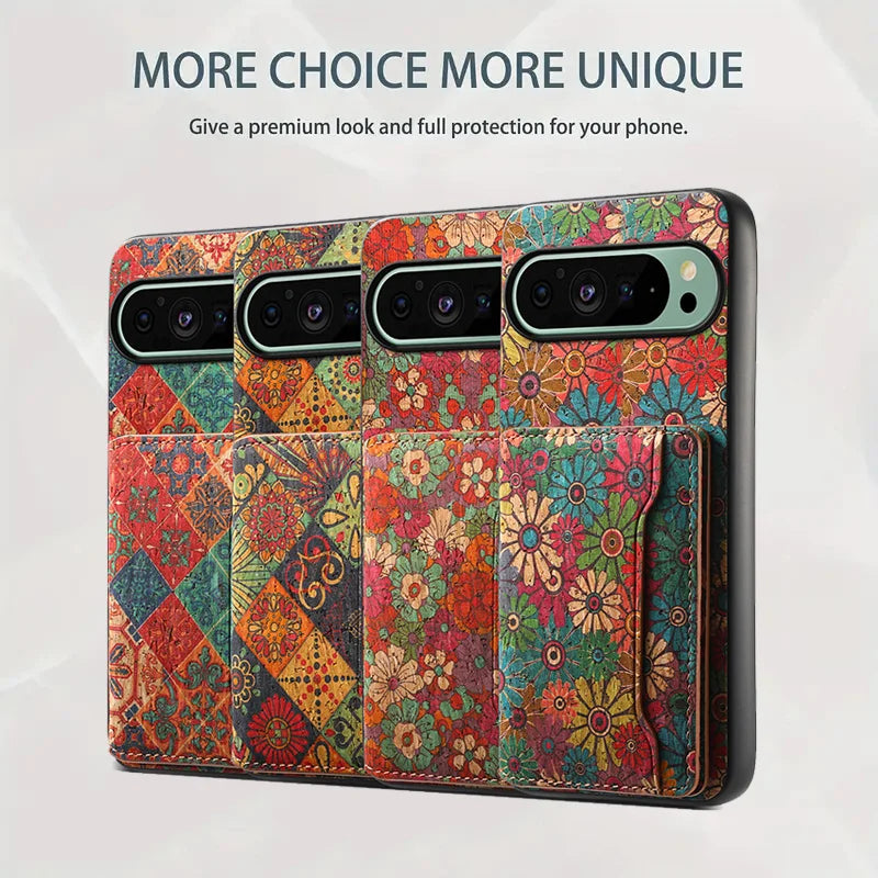 Flower Figure Leather Magnetic Wallet Phone Case For Google Pixel 10 9A 9Pro 8 8A 8Pro 7 7A 7Pro 6A 6Pro Card Holder Back Cover