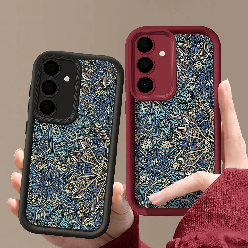 Retro Style Soft Silicone Case For Samsung Galaxy S24 S23 S22 S25 Ultra S24 FE A55 A56 A15 A16 A35 A25 A26 A54 5G Phone Cover