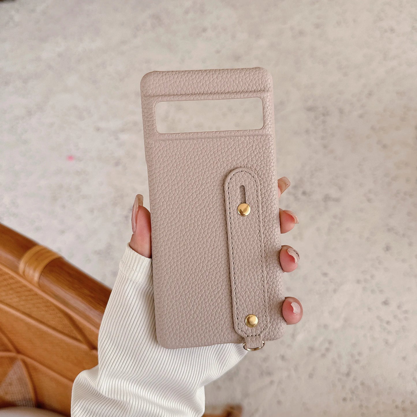 Leather Litchi Wrist Strap Holder Phone Case For Google Pixel 9 8 7 6 Pro Pixel 8A 7A 6A 9 XL Colorful Finger Ring Buckle Cover