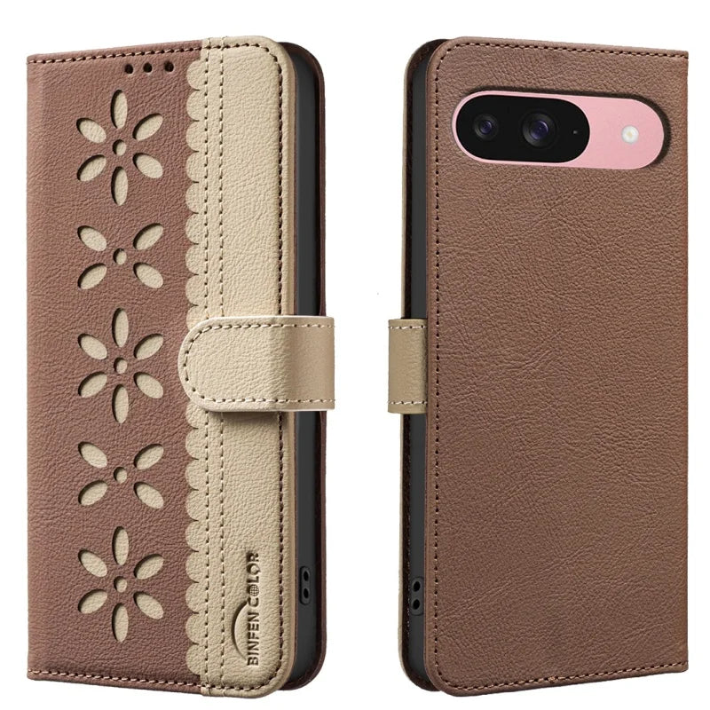 Colorful Flowers Wallet Card Holder Magnetic Leather Case for Google Pixel 10 9 Pro XL 8 8A Pixel9 Pixel8 Flip Purse Phone Cover