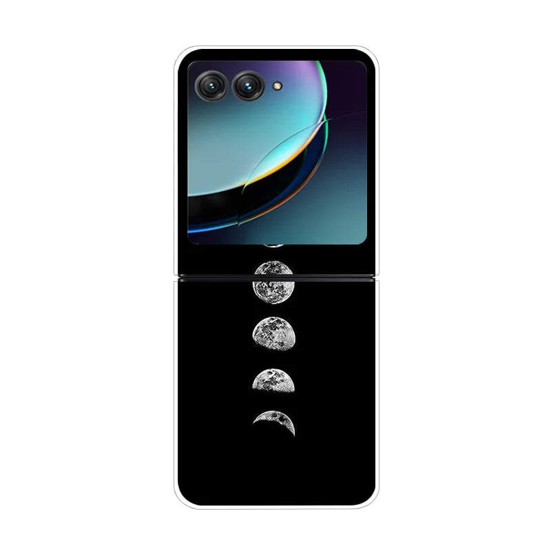 For Motorola Razr 40 Ultra Phone Case Flower Painted Clear Plastic PC Hard Back Cover For Moto Razr 40 Ultra Case 40Ultra 6.9"