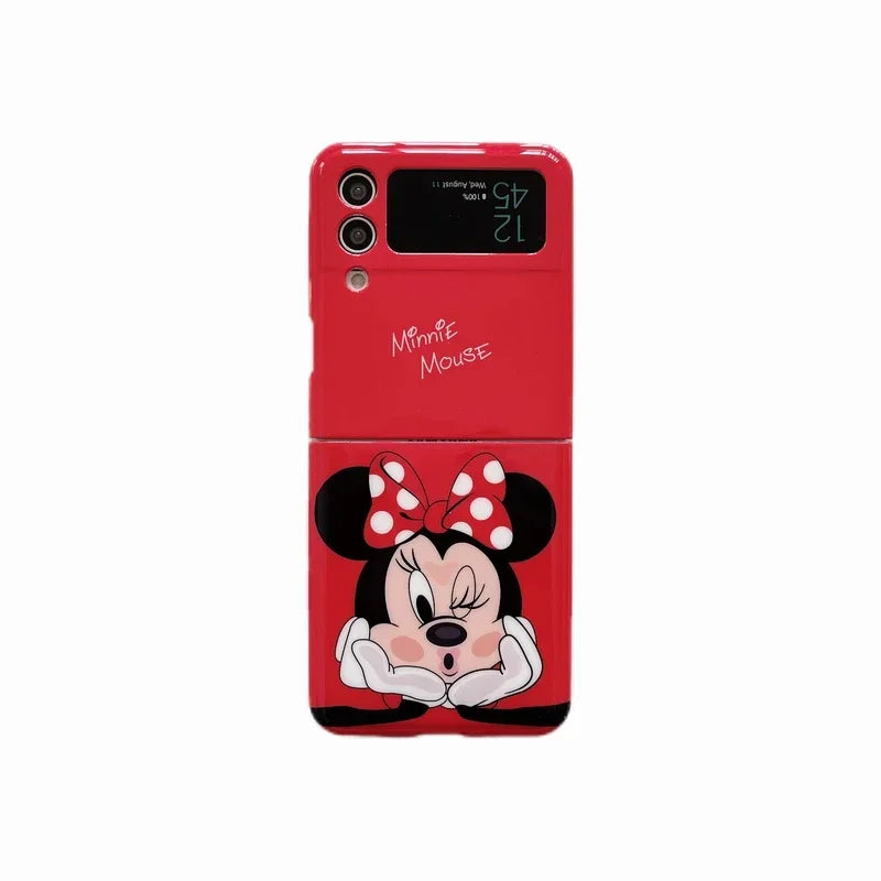Disney Cartoon Mickey Minnie Mouse Stitch Winnie The Pooh Phone Case for Samsung Galaxy Z Flip 6 3 4 5 5G Hard Back Cover Funda
