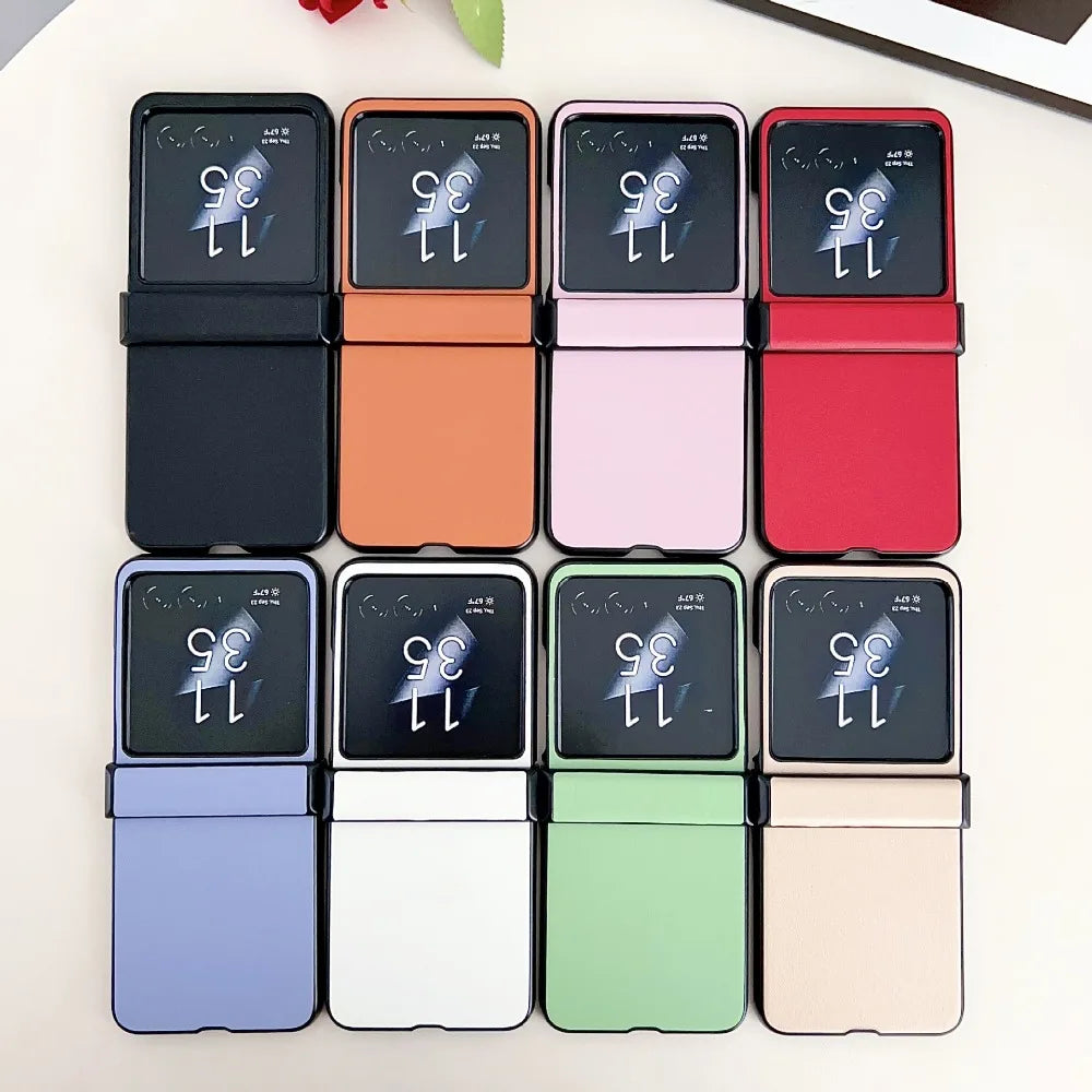 Moto Razr 50 2024+ Leather Hard Shell Phone Case for Motorola Razr 50 Ultra Razr 50 Hinge Protection Protective Shockproof Cover