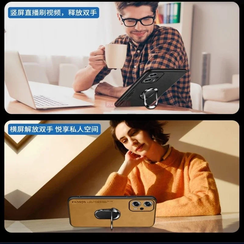 Magnetic Case For Motorola Edge 50 Fusion Edge 40 30 Moto Edge50 Ultra G84 G54 G34 G24 Power G14 Holder Ring Leather Back Cover