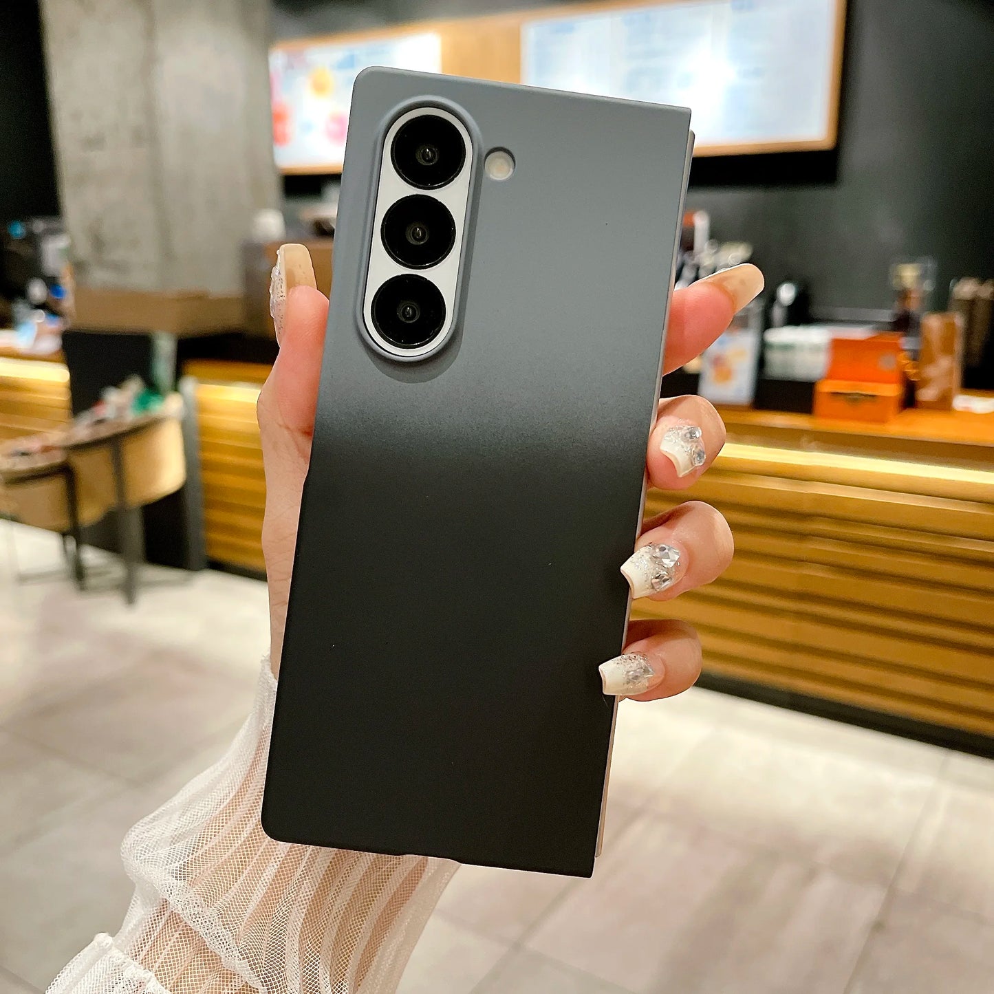 Fashion Gradient Contrast Color Phone Case For Samsung Galaxy Z Fold 6 5 4 Splice Color Shockproof Protection Bumper Hard Cover