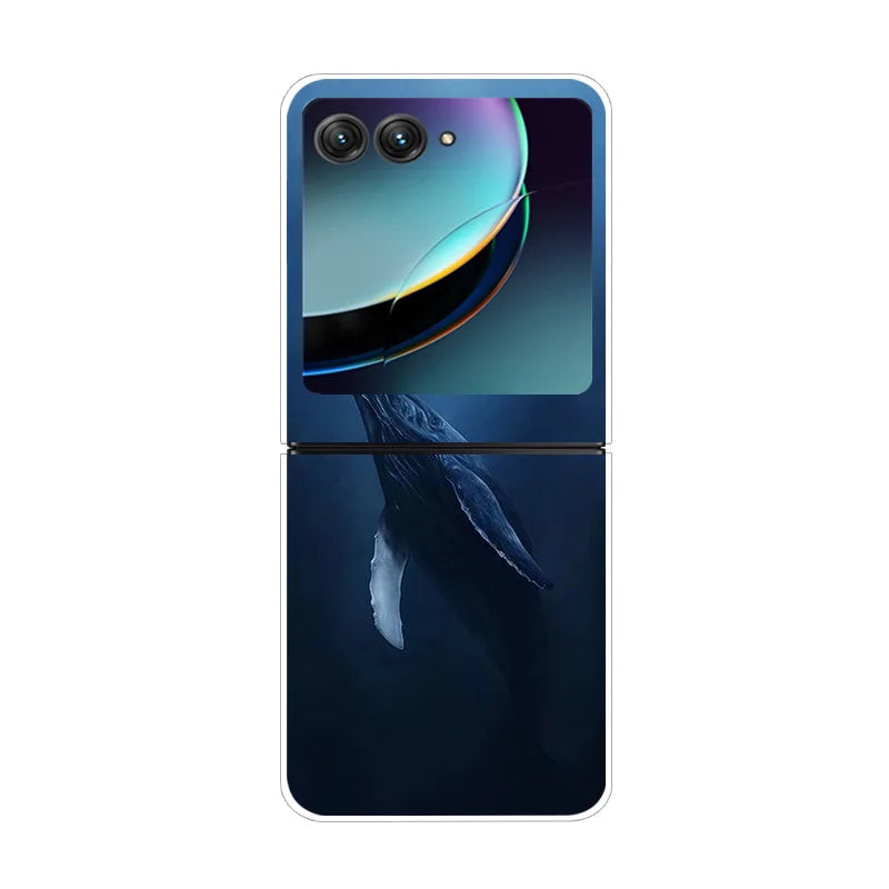 For Motorola Razr 40 Ultra Phone Case Flower Painted Clear Plastic PC Hard Back Cover For Moto Razr 40 Ultra Case 40Ultra 6.9"