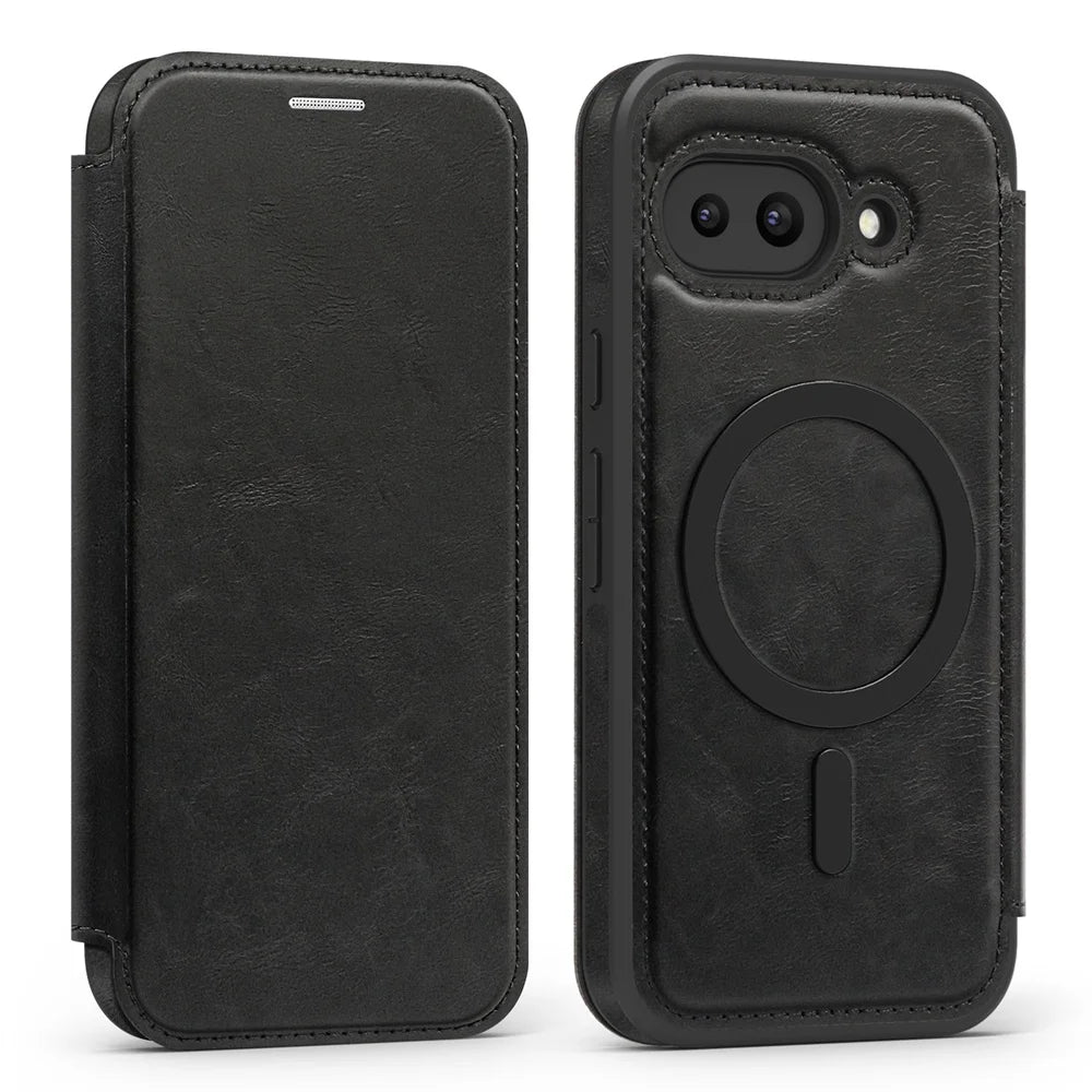 Luxury Flip Magnetic Slot Card Holder Leather Magnet Phone Case For Google Pixel 10 8 9 Pro XL 9A Solid Color Business Cover