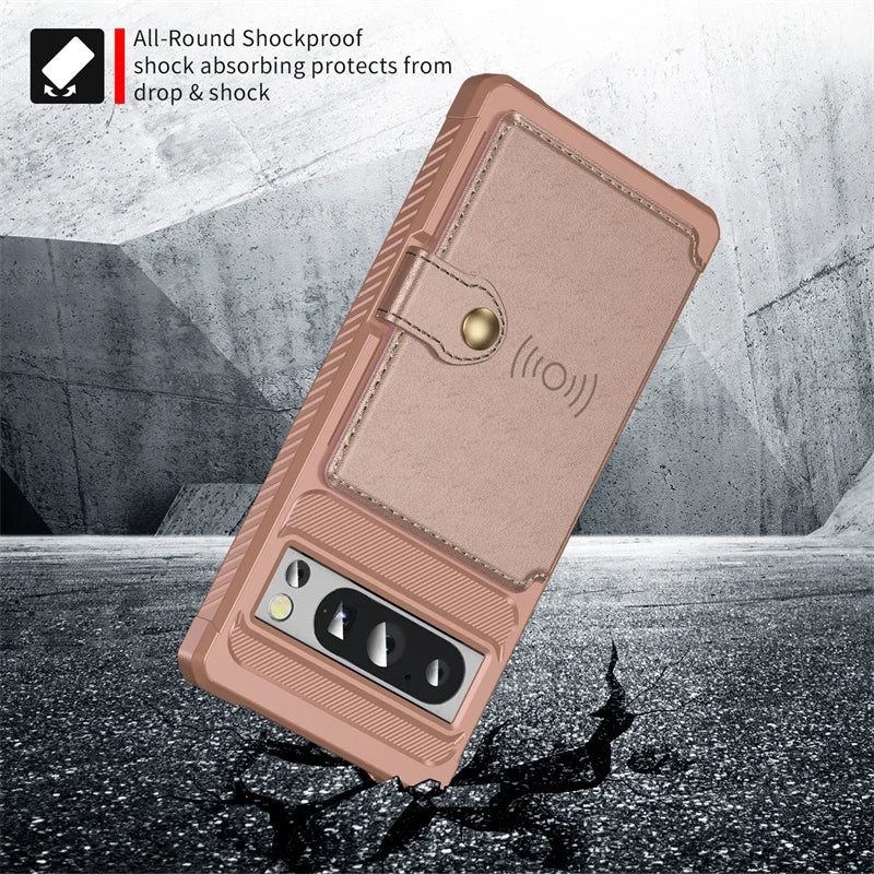 Luxury Leather Car Magnetic Phone Case For Google Pixel 7A 7 Pro 8A 8 Pro 9 Pro Wallet Card Insertion Shockproof Rear Cover