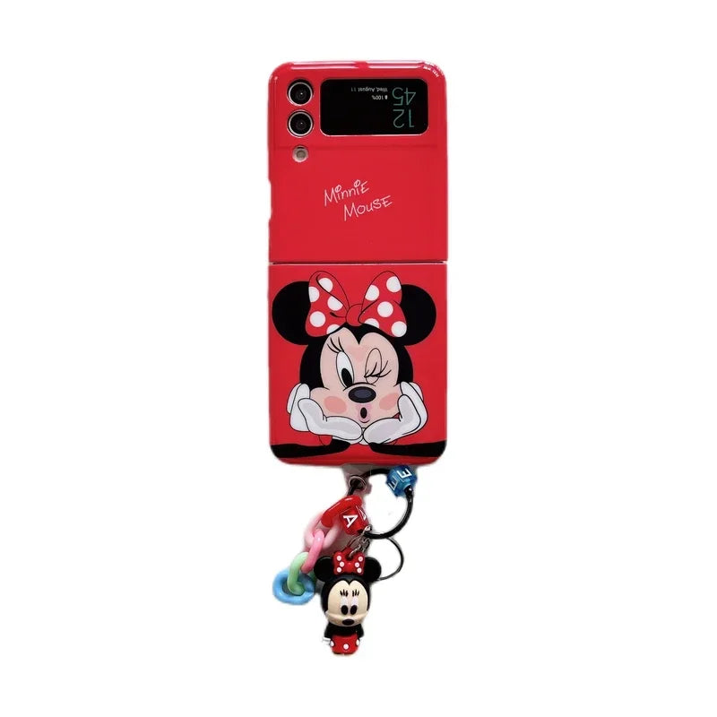 Disney Cartoon Mickey Minnie Mouse Stitch Winnie The Pooh Phone Case for Samsung Galaxy Z Flip 6 3 4 5 5G Hard Back Cover Funda
