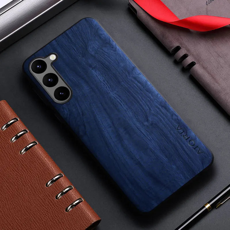 Case for Samsung galaxy s20 s21 s22 s23 Ultra plus FE 5G funda bamboo wood pattern Leather back cover for galaxy s23 ultra case