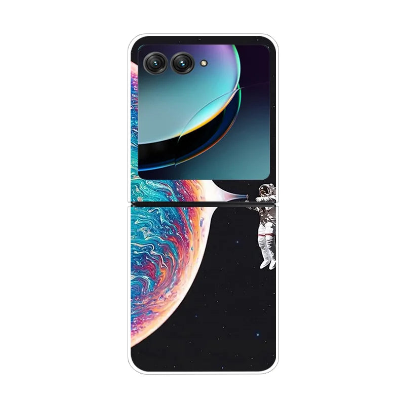 For Moto Razr40 Ultra 5G Case Plastic Wolf Lion Marble PC Hard Back Covers for Motorola Razr 40 Ultra Razr+ Razr4 2023 Capa