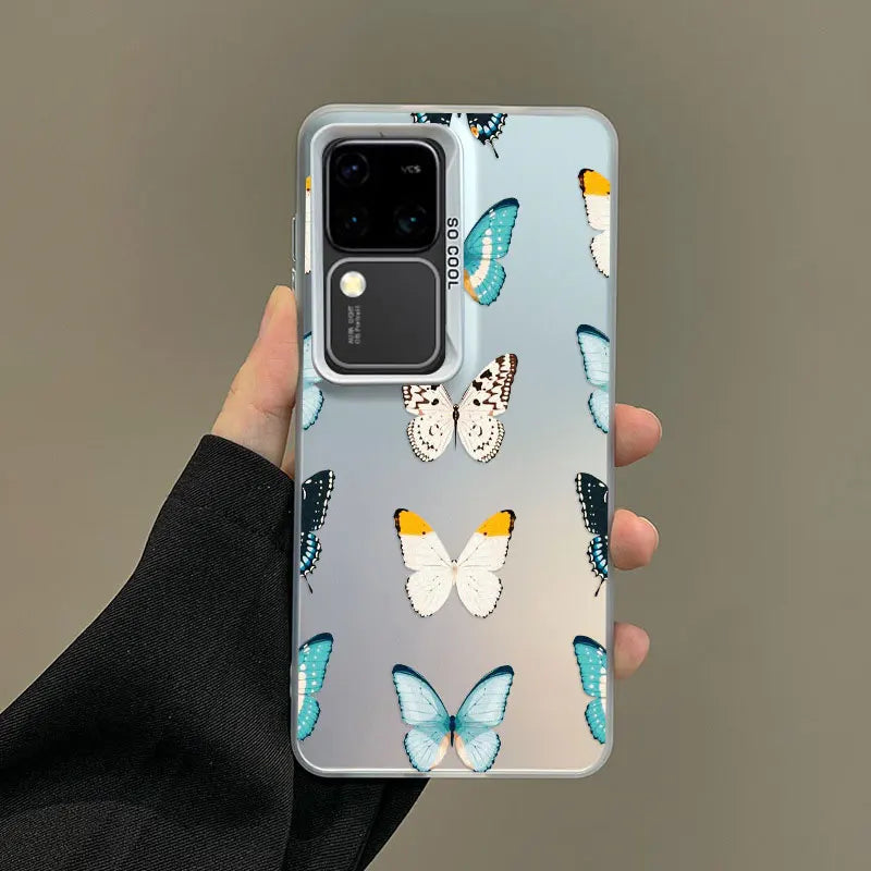 For Samsung Galaxy S25 S24 S23 S22 Ultra Plus S21 S23 S24 FE Laser Phone Case New Fashion Elegant Butterfly Shockproof Covers