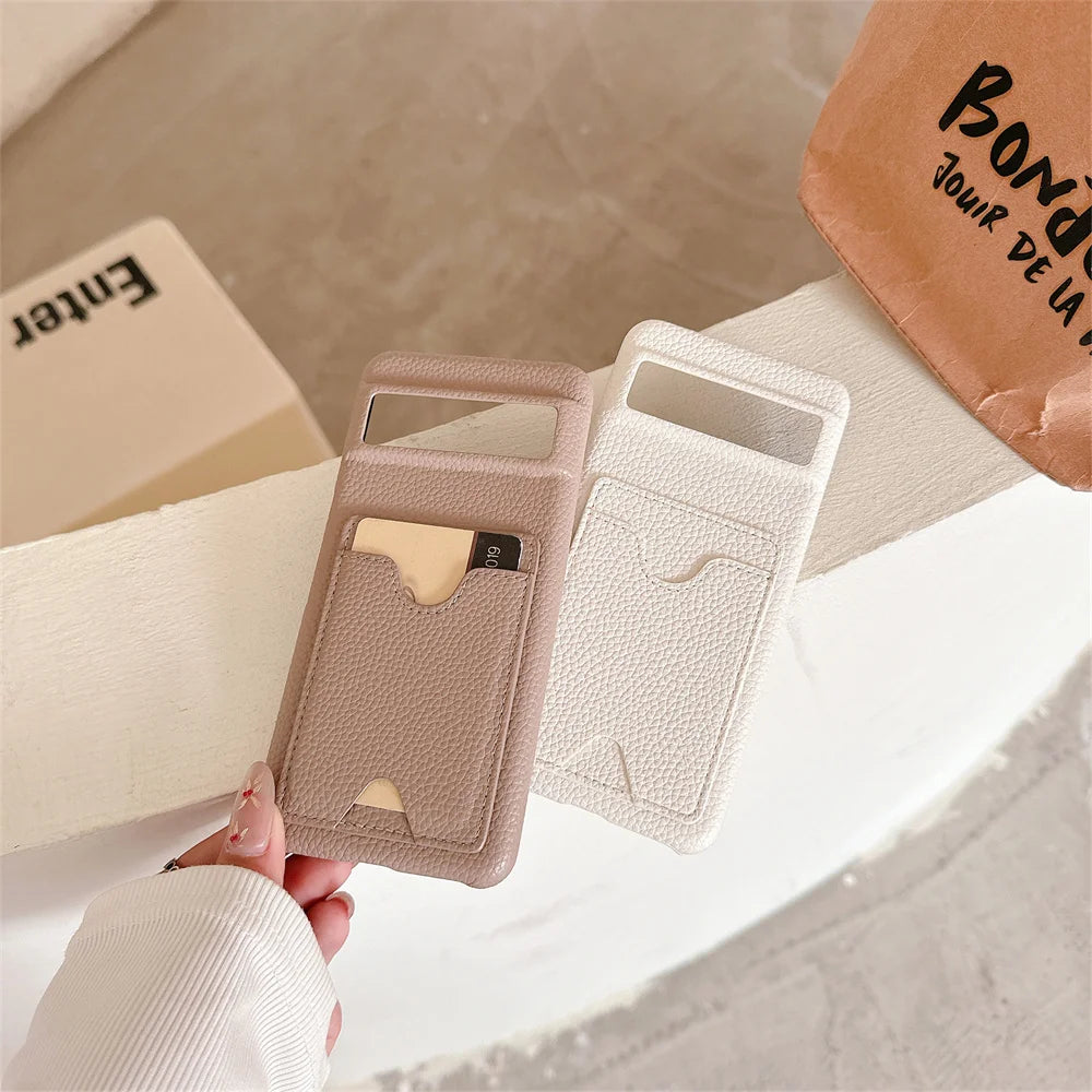 Fashion Leather Litchi Card Slot Bag Holder Phone Case For Google Pixel 9 8 7 6 Pro 7A 6A 8A Colorful Matte Cover For Pixel 9 XL