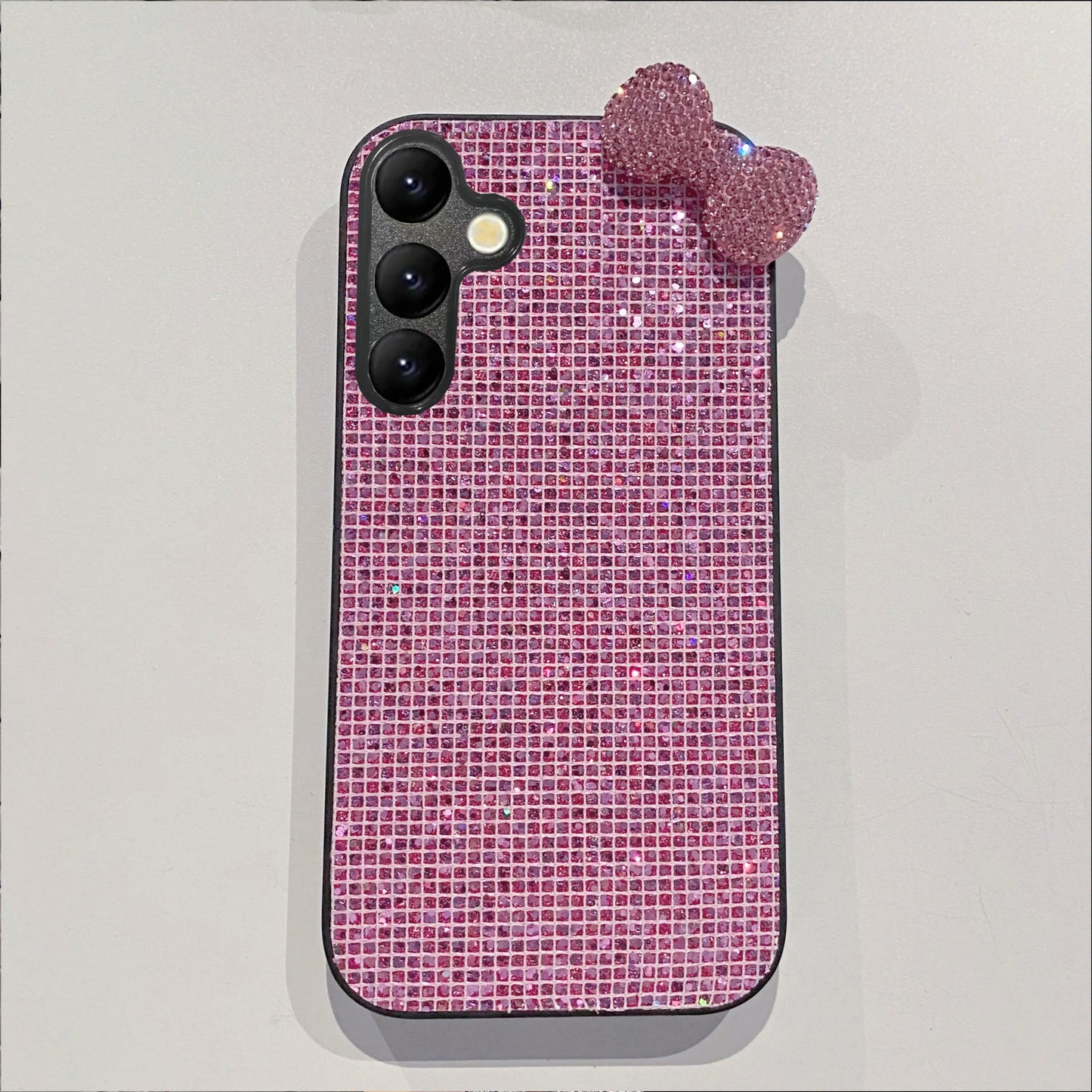 Fashion Cute Drill Pink Butterfly TPU Phone Case For Samsung Galaxy S22 S23 S25 Edge S24 FE Plus Ultra Glitter Protective Case