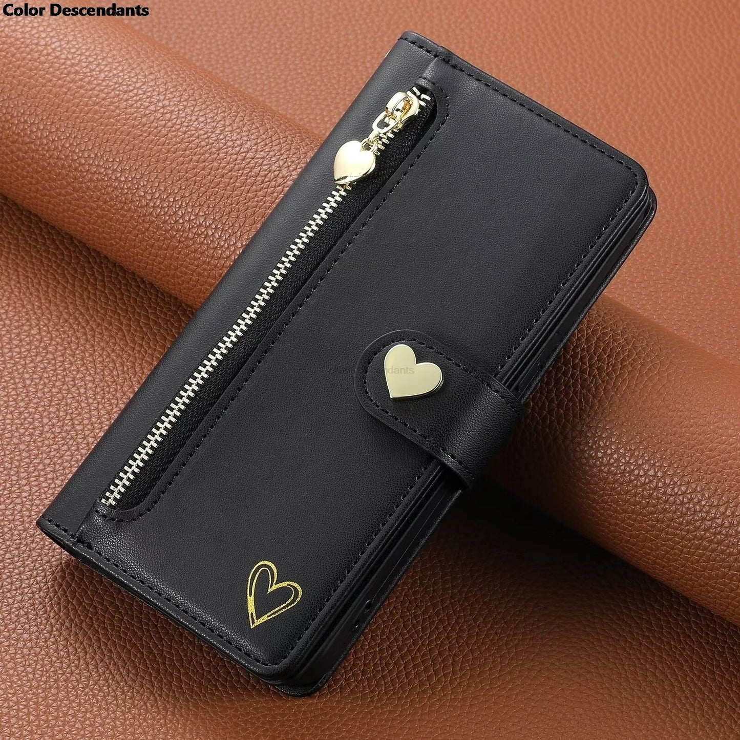 Luxury Flip Zipper Wallet Case for Moto Edge 40 Neo 30 Ultra 20 Fusion S30 X40 X30 Pro Multi 9-Card Leather Wrist Strap Cover