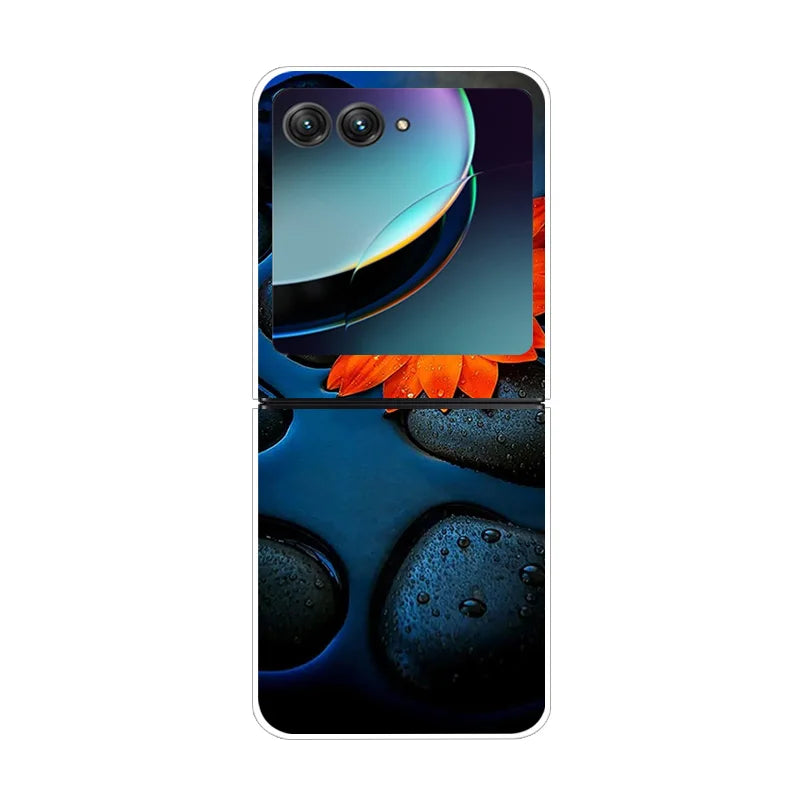 For Moto Razr40 Ultra 5G Case Plastic Wolf Lion Marble PC Hard Back Covers for Motorola Razr 40 Ultra Razr+ Razr4 2023 Capa