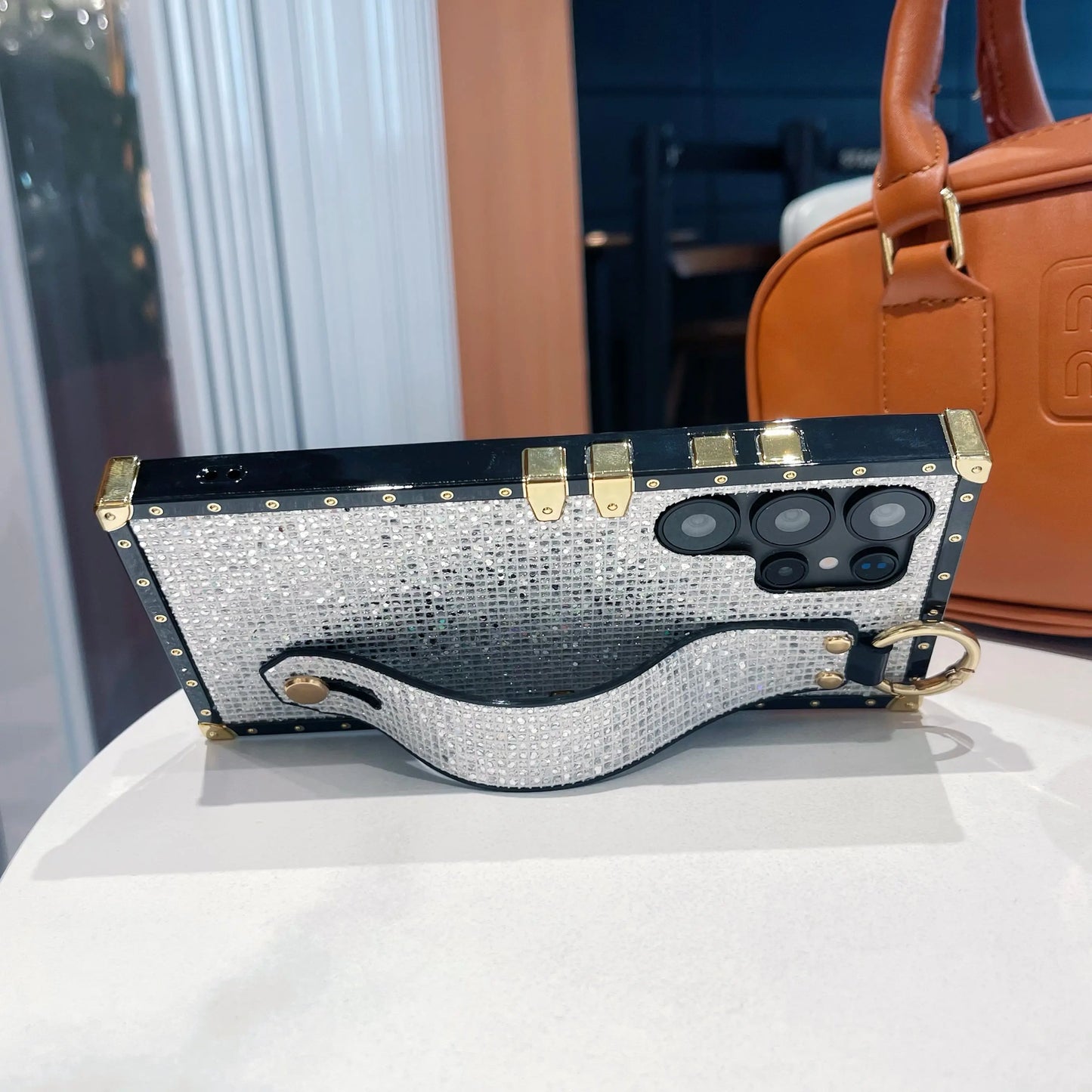 Plating Bling Glitter Wristband Case For Samsung Galaxy S20 S21 S23 FE S22 S24 S25 Plus Note 20 Ultra A06 A16 A26 A36 A55 5G