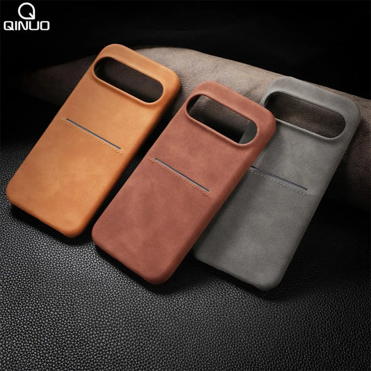 Luxury Sheepskin Leather Wallet Card Holder Phone Case For Google Pixel 9 Pro XL Pixel 8 8A 8Pro Card Slot Shockproof Back Cover