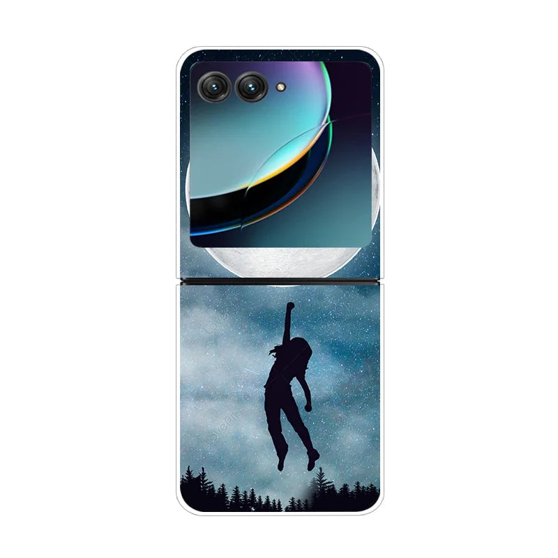 For Motorola Razr 40 Ultra Phone Case Flower Painted Clear Plastic PC Hard Back Cover For Moto Razr 40 Ultra Case 40Ultra 6.9"