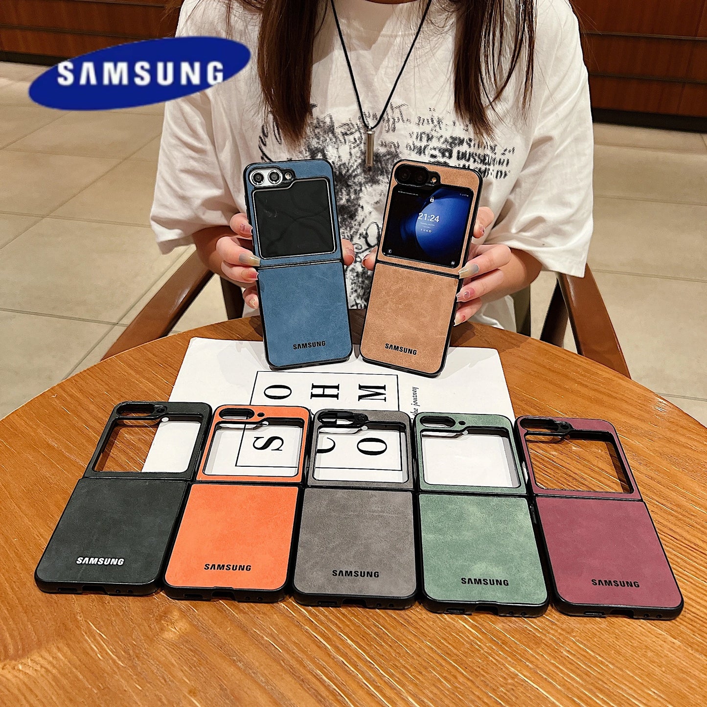 Luxury Business Suede Leather Soft Phone Case Samsung Galaxy Z Flip 6 5 4 3 Shockproof Matte Protective Z Flip6 5 4 3 Back Cover