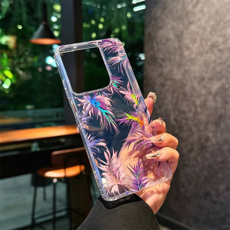 Simple Slim Transparent Cute Flowers Plants Phone Case For Motorola Moto G Stylus 5G 2024 G Play Powet 5G 2025 Soft Clear Cover