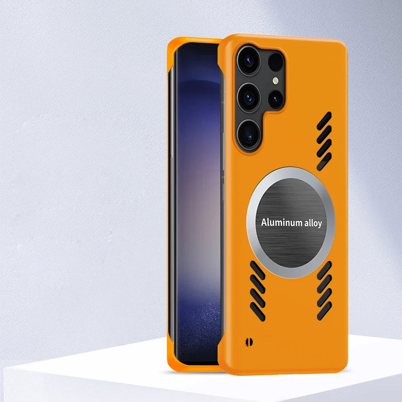 Luxury Graphene Heat Dissipation Cooling Magnetic Phone Case for Samsung S25 S24 S23 Ultra S22 Plus S21 S20 FE Frameless Cover