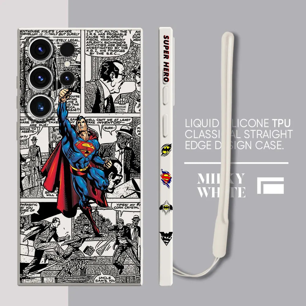 Case for Samsung Galaxy S21 Plus S23 Ultra 5G S20 FE S24 Ultra S22 S22 S-Super-man Comics Soft Cases Shockproof Silicone Cover