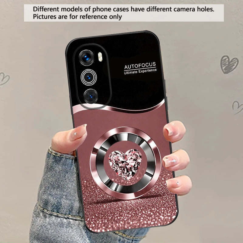 Purple Circle Diamond For Motorola Moto G 04 G05 G14 15 24 34 35 54 55 75 84 85 Edge 40 50 Fusion 60 Fusion TPU soft phone case