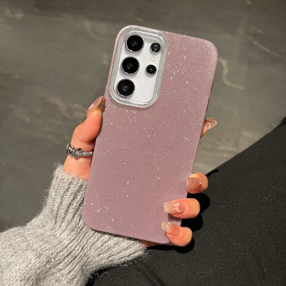 Luxury Bling Glitter Armor Case for Samsung Galaxy S25 S24 S23 S22 S21 FE Ultra Plus A55 A16 A06 Shockproof Starlit Sky Cover