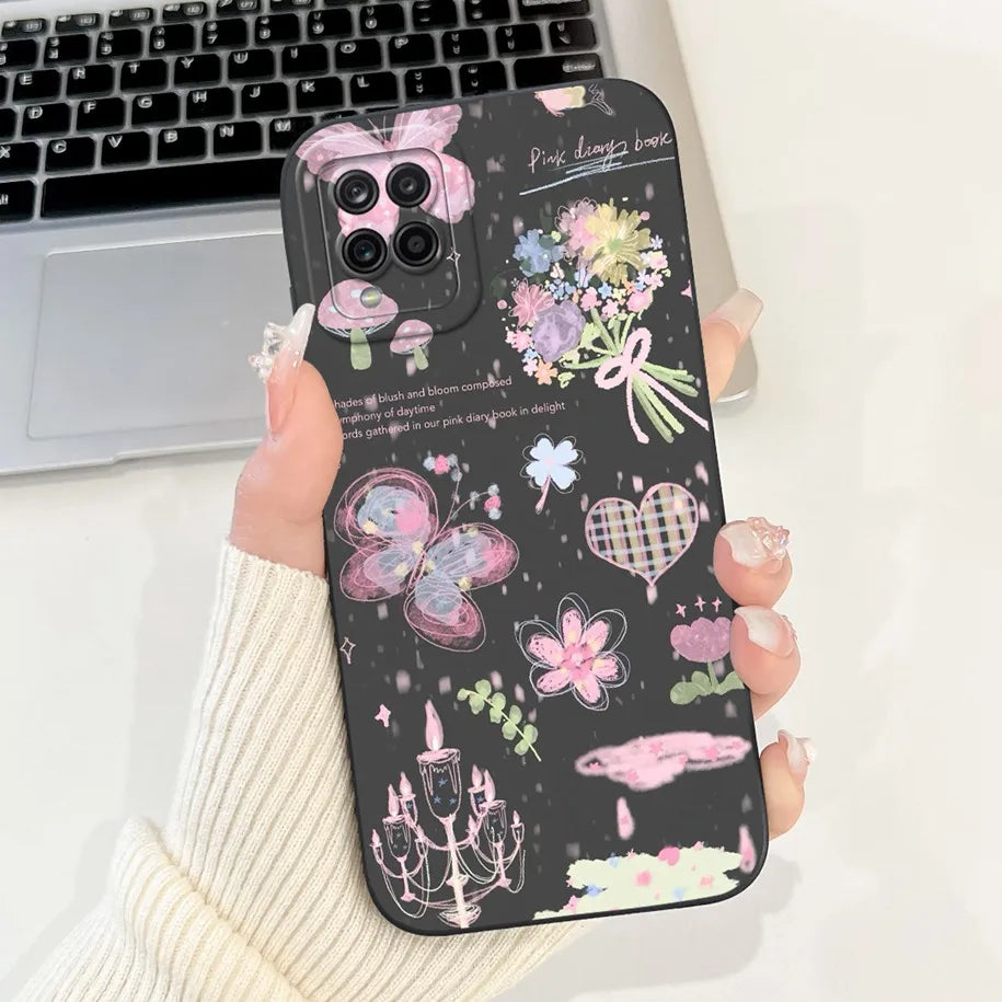 Case For Samsung Galaxy A22 M22 M32 4G Case SM-A225F SM-M225F SM-M325F Shockproof Cover Fashion Painted Soft Silicone Phone Capa