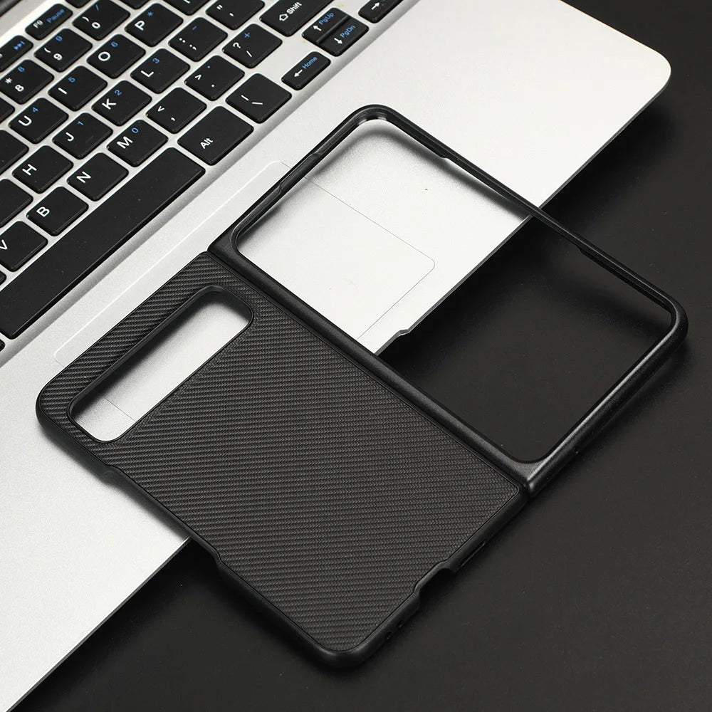 For Google Pixel Fold Fiber Carbon Texture Leather Case Ultra Thin Shockproof Protective Non-Fingerprint Cell Phone Cover