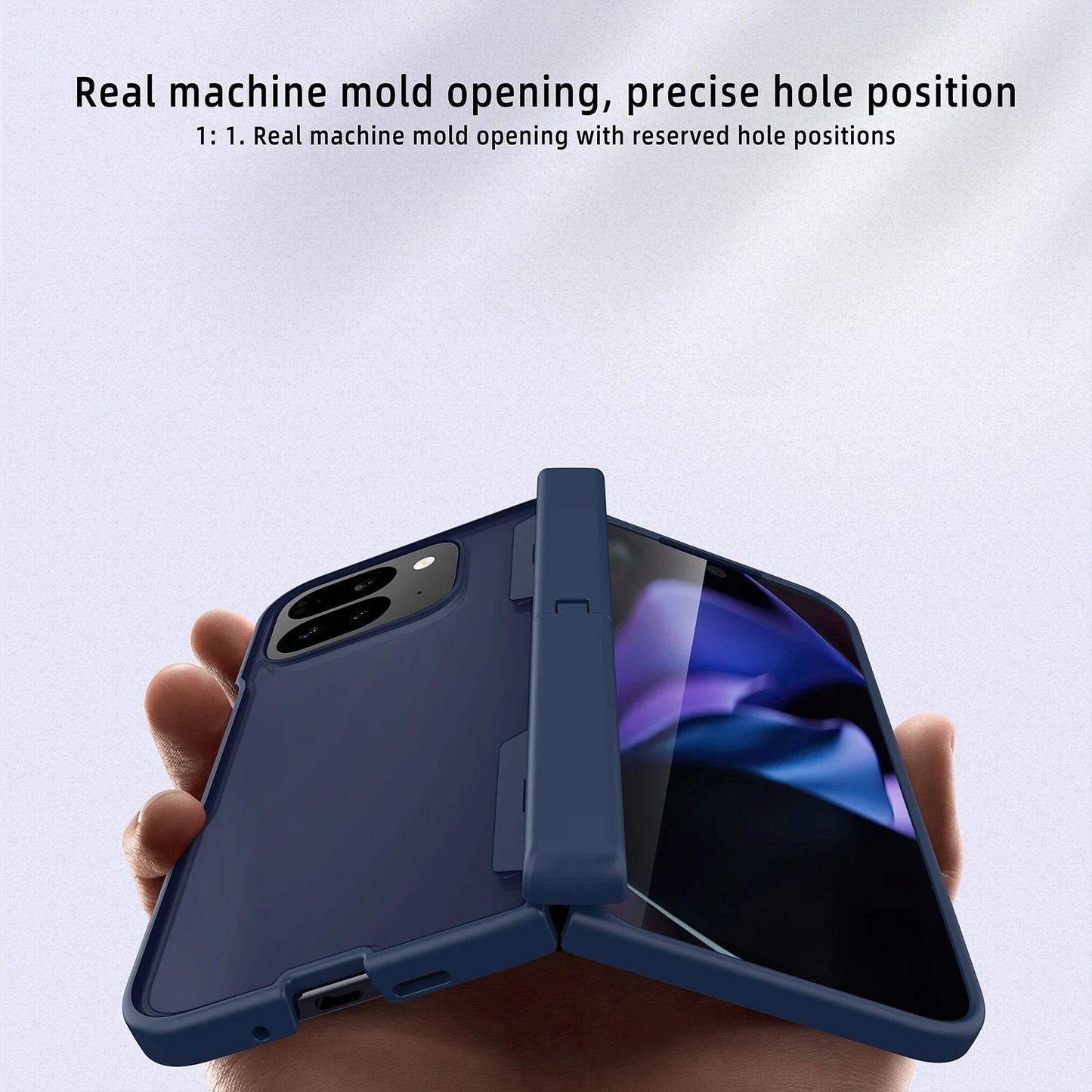 Kickstand Hinge Protective Frosted Case For Google Pixel 10Pro Fold With Built-in Tempered Glass Screen Protector