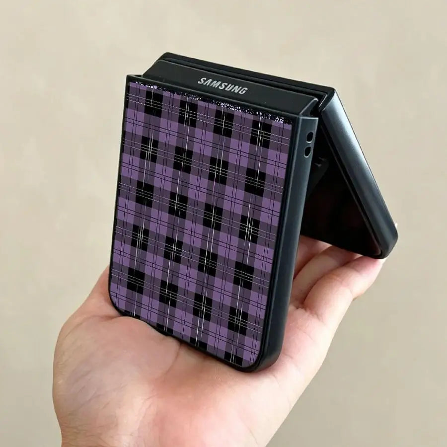 Back Phone Cover Funda Case for Samsung Galaxy Flip6 Flip3 Flip5 Flip4 Flip7 FE Z Flip 7 6 5 4 3 Plaid Lace Floral
