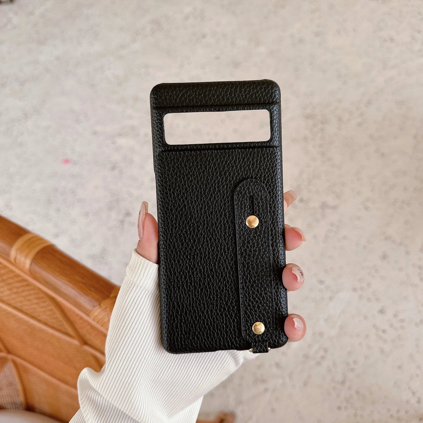 Leather Litchi Wrist Strap Holder Phone Case For Google Pixel 9 8 7 6 Pro Pixel 8A 7A 6A 9 XL Colorful Finger Ring Buckle Cover