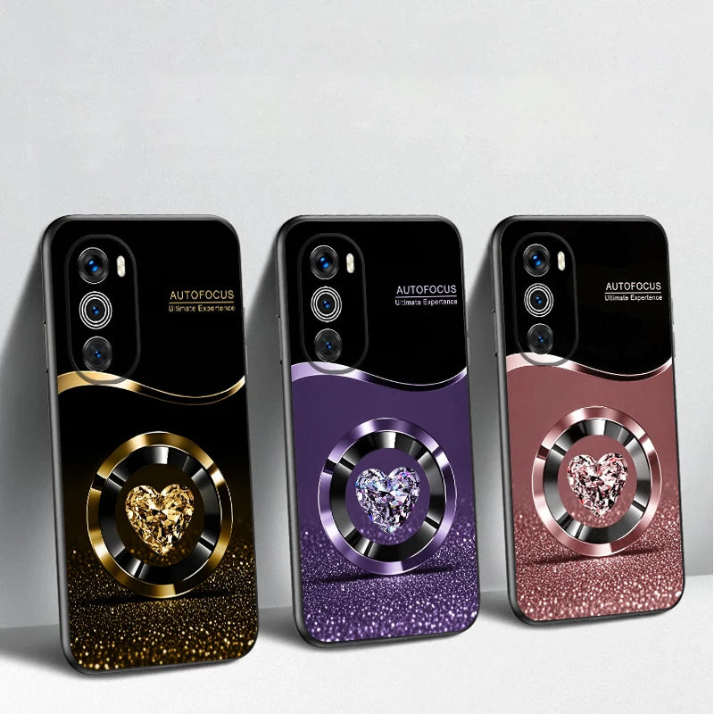 Purple Circle Diamond For Motorola Moto G 04 G05 G14 15 24 34 35 54 55 75 84 85 Edge 40 50 Fusion 60 Fusion TPU soft phone case