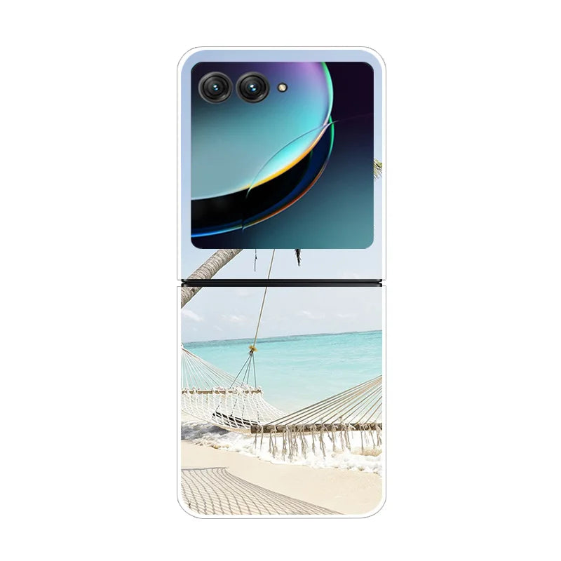 For Moto Razr40 Ultra 5G Case Plastic Wolf Lion Marble PC Hard Back Covers for Motorola Razr 40 Ultra Razr+ Razr4 2023 Capa